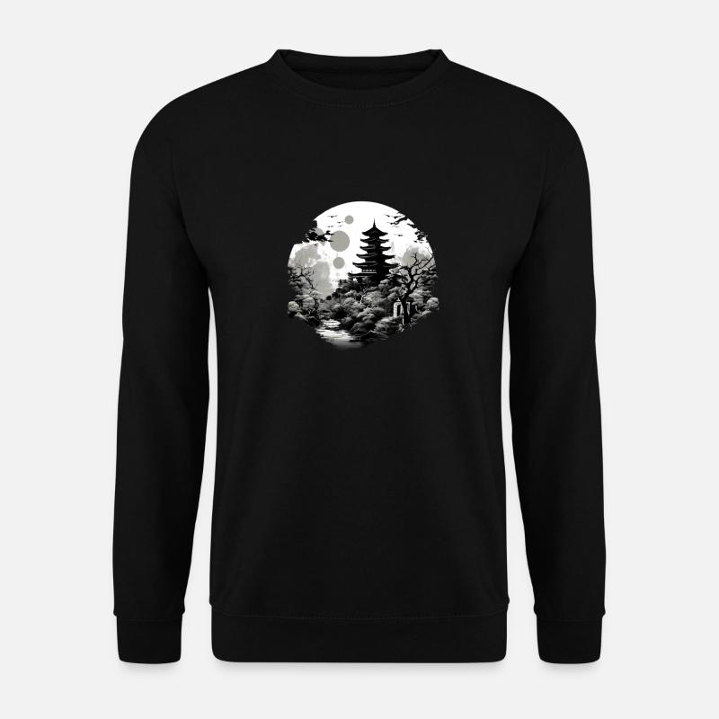Japan schwarz weiß - Unisex Pullover - Schwarz