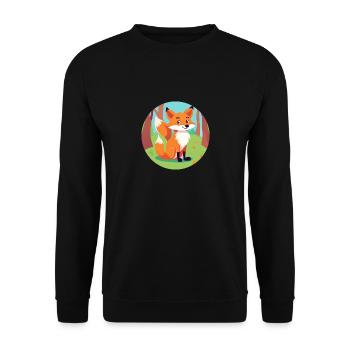 Fox in the autumn forest - Unisex Sweatshirt - black - Front - Alina (178cm) & Michal (187cm)