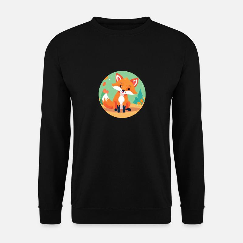 Fuchs im Herbstwald - Unisex Pullover - Schwarz