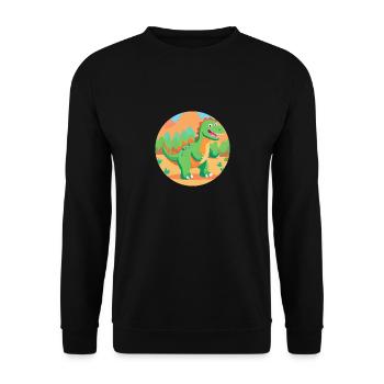 Jungle Dino Fun - Unisex Sweatshirt - black - Front - Alina (178cm) & Michal (187cm)