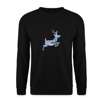 Winter Wonderland in Deer Silhouette - Unisex Sweatshirt - black - Front - Alina (178cm) & Michal (187cm)