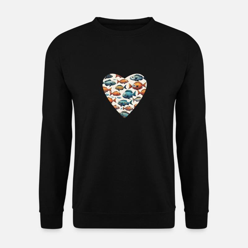 Aquariumherz Unterwasserschatz - Unisex Pullover - Schwarz