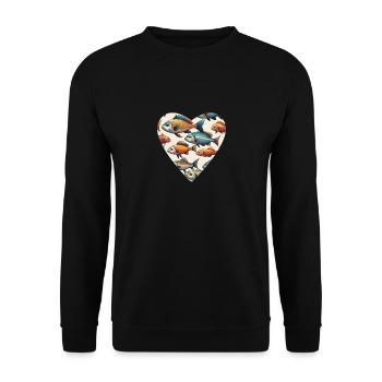 Colorful Fish School Love - Unisex Sweatshirt - black - Front - Alina (178cm) & Michal (187cm)