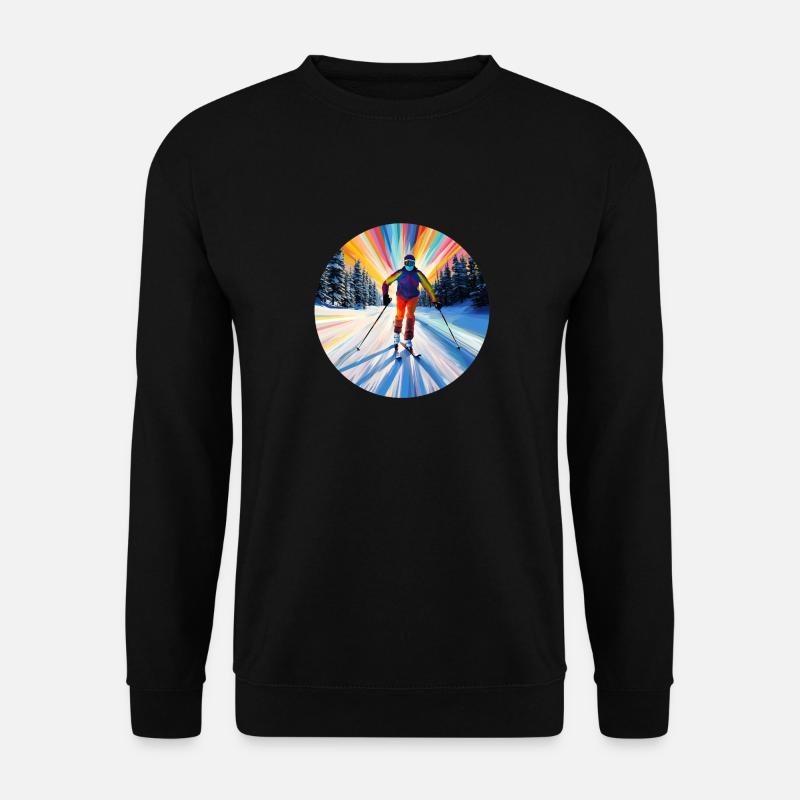 Skifahrer auf der Piste - Unisex Pullover - Schwarz