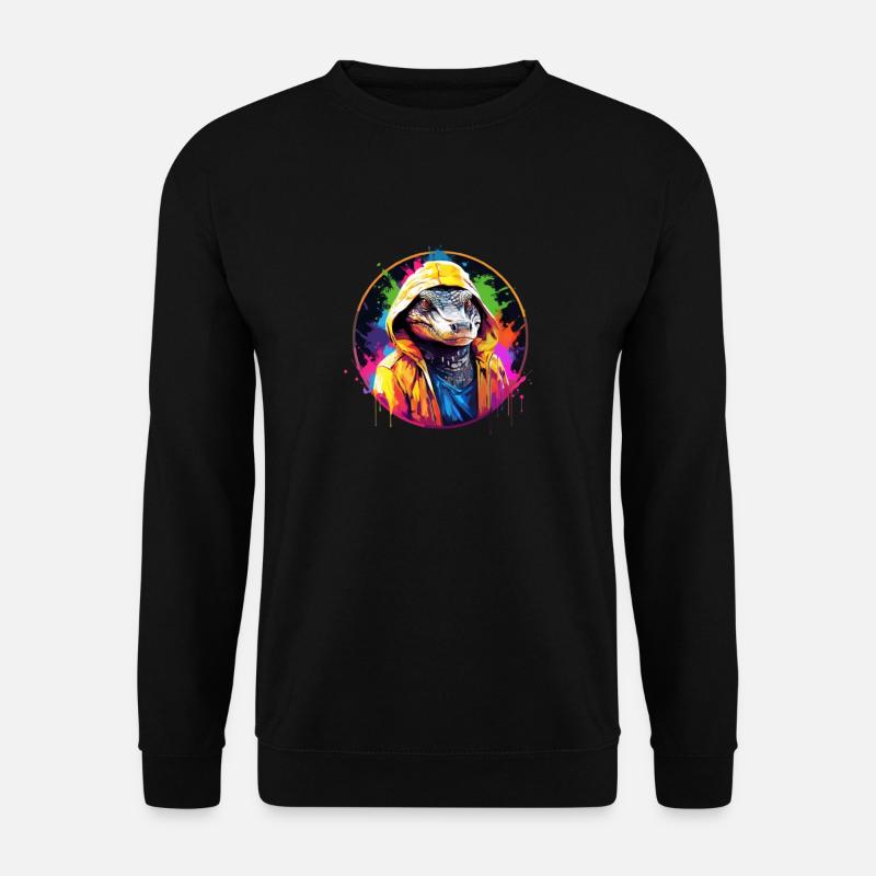 Crocodile avec sweat à capuche - Sweat-shirt Unisexe - noir