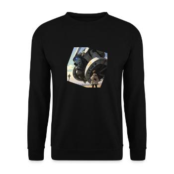 Manga Riesiger Roboter - Unisex Pullover - Schwarz - Vorne - Alina (178cm) & Michal (187cm)