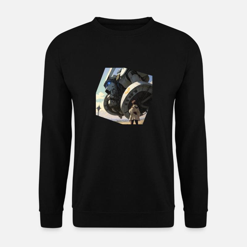 Manga Riesiger Roboter - Unisex Pullover - Schwarz