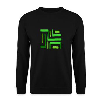 Grünes Farblabyrinth - Unisex Pullover - Schwarz - Vorne - Alina (178cm) & Michal (187cm)
