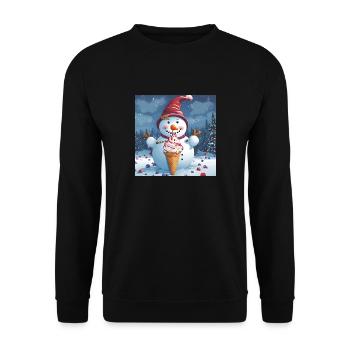 Snowman with icecream - Sweat-shirt Unisexe - noir - Devant - Alina (178cm) & Michal (187cm)