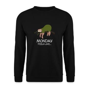 Faultier Monday funny office gift birthday - Unisex Sweatshirt - black - Front - Alina (178cm) & Michal (187cm)