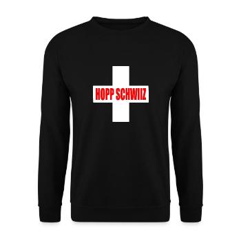 Hopp schwiiz - Sweat-shirt Unisexe - noir - Devant - Alina (178cm) & Michal (187cm)