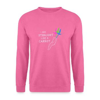 poly pride - straight like a carrot - white - Unisex Sweatshirt - pink - Front
