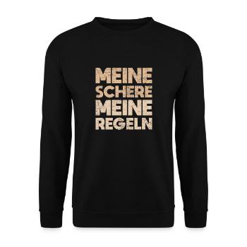 Meine Schere, Meine Regeln - Unisex Pullover - Schwarz - Vorne - Alina (178cm) & Michal (187cm)