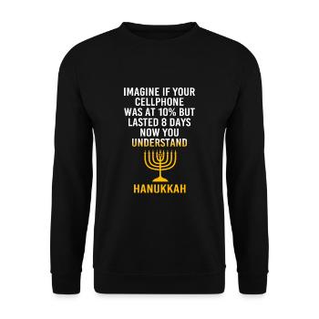 Chanukkah - Unisex Pullover - Schwarz - Vorne - Alina (178cm) & Michal (187cm)