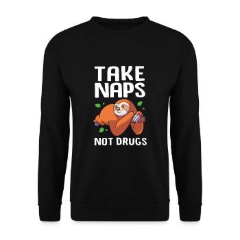 Drug-free addiction addicted - Unisex Sweatshirt - black - Front - Alina (178cm) & Michal (187cm)