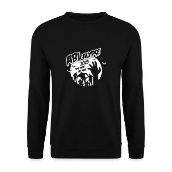 Abicalypse 2023 Abitur Abiturient Zombie Abi Shirt - Unisex Pullover - Schwarz - Vorne - Alina (178cm) & Michal (187cm)
