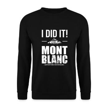 i did it Mont Blanc climb climbing - Unisex Sweatshirt - black - Front - Alina (178cm) & Michal (187cm)