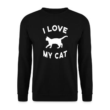 Cat Cat Owner Cat Lover I love my cat - Unisex Sweatshirt - black - Front - Alina (178cm) & Michal (187cm)