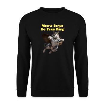 Meow Down To Your King - Unisex Sweatshirt - black - Front - Alina (178cm) & Michal (187cm)