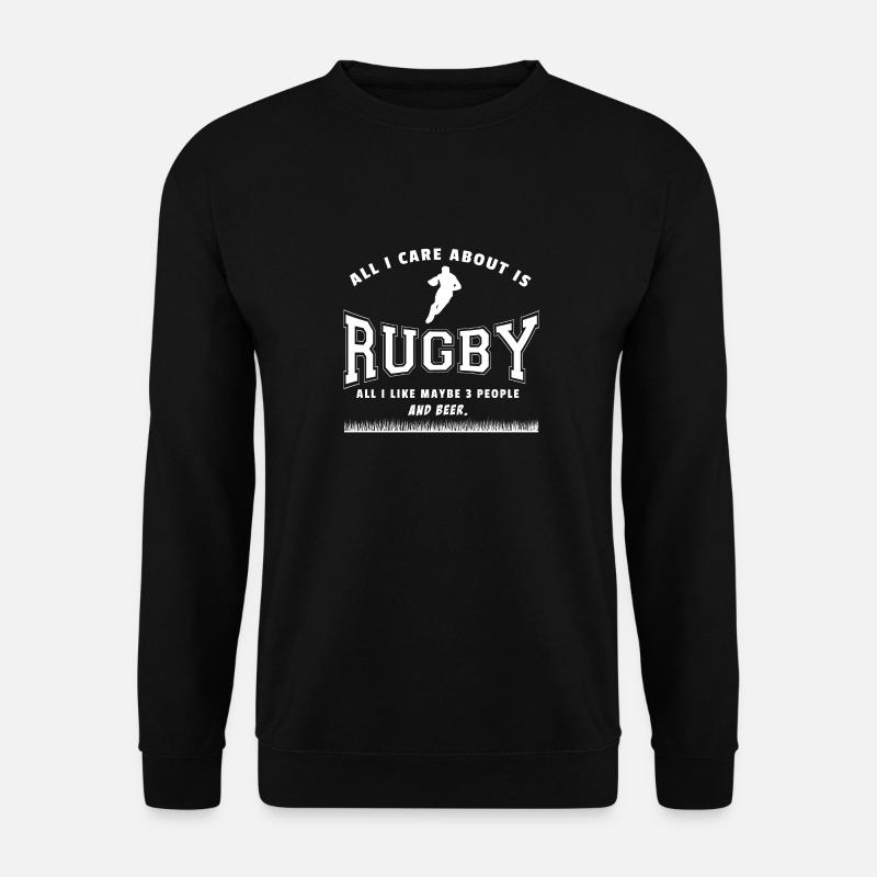 Rugby Sprüche Geschenk Rugbyspieler - Unisex Pullover - Schwarz