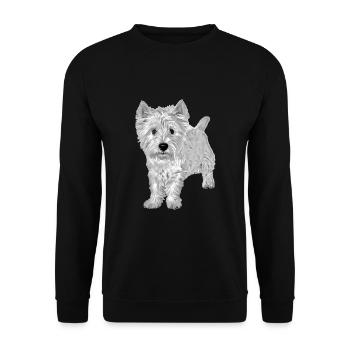 West Highland White Terrier Westie - Unisex Sweatshirt - black - Front - Alina (178cm) & Michal (187cm)