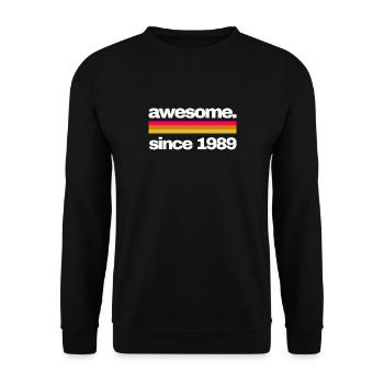 awesome since 1989 - Unisex Pullover - Schwarz - Vorne - Alina (178cm) & Michal (187cm)
