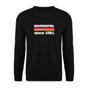 awesome since 1981 - Unisex Pullover - Schwarz - Vorne - Alina (178cm) & Michal (187cm)