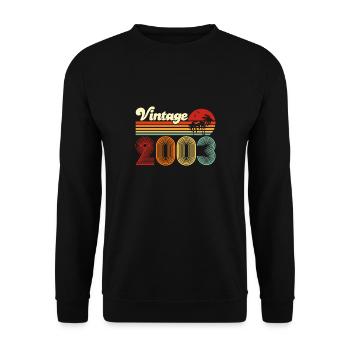 Vintage 2003 Geschenkidee Männer 20. Geburtstag - Unisex Pullover - Schwarz - Vorne - Alina (178cm) & Michal (187cm)
