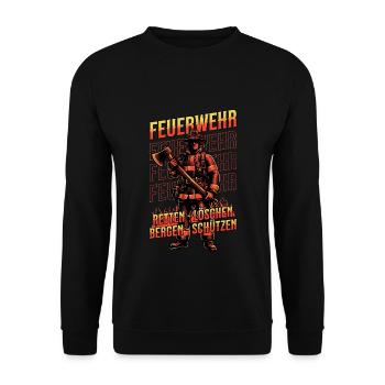 Fire brigade rescue protection - Unisex Sweatshirt - black - Front - Alina (178cm) & Michal (187cm)