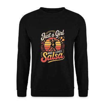 Just a girl who loves salsa - Unisex Sweatshirt - black - Front - Alina (178cm) & Michal (187cm)