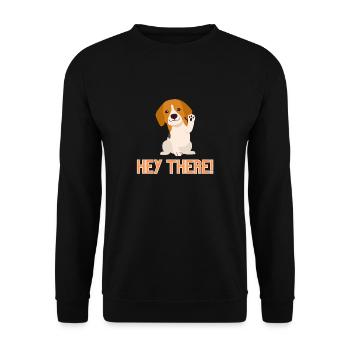 Hey there dog - Unisex Pullover - Schwarz - Vorne - Alina (178cm) & Michal (187cm)