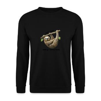 Lazy sloth, - Unisex Sweatshirt - black - Front - Alina (178cm) & Michal (187cm)