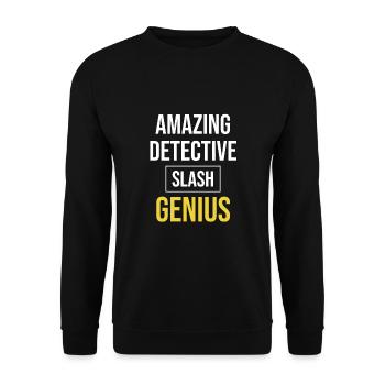Brooklyn nine nine B99 Amazing Detective / Genius - Unisex Pullover - Schwarz - Vorne - Alina (178cm) & Michal (187cm)