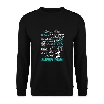super mom - Unisex Sweatshirt - black - Front - Alina (178cm) & Michal (187cm)