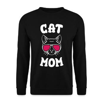 Cat Mom - Unisex Pullover - Schwarz - Vorne - Alina (178cm) & Michal (187cm)