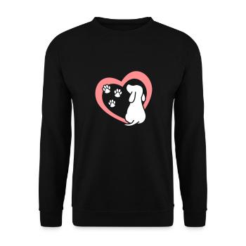 Coeur pattes de chien amoureux des chiens chien - Sweat-shirt Unisexe - noir - Devant - Alina (178cm) & Michal (187cm)