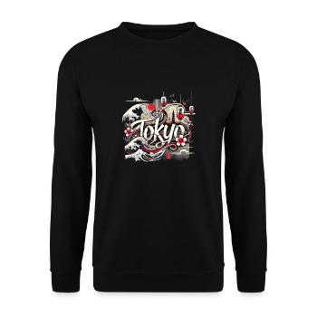 Tokyo Metropole in Japan - Unisex Pullover - Schwarz - Vorne - Alina (178cm) & Michal (187cm)
