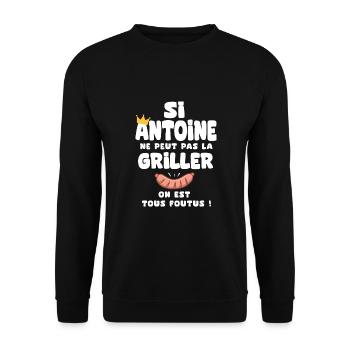 Antoine roi barbecue cadeau antoine fêtes - Sweat-shirt Unisexe - noir - Devant - Alina (178cm) & Michal (187cm)