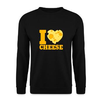 I Love Cheese - Heart Gift Gouda Pizza Bread - Unisex Sweatshirt - black - Front - Alina (178cm) & Michal (187cm)