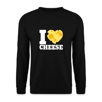 I Love Cheese - Heart Gift Gouda Pizza Bread - Unisex Sweatshirt - black - Front - Alina (178cm) & Michal (187cm)