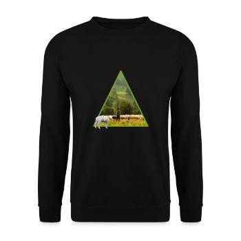 sheep with shepherd - Unisex Sweatshirt - black - Front - Alina (178cm) & Michal (187cm)