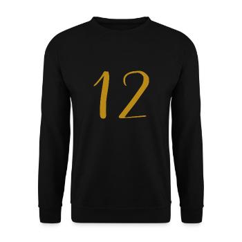 12 - Unisex Pullover - Schwarz - Vorne - Alina (178cm) & Michal (187cm)