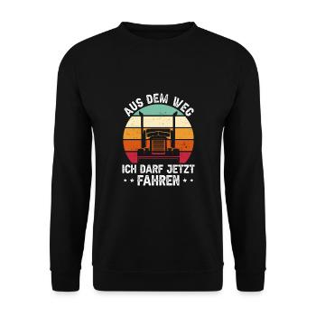 LKW Fühhrerschein bestanden LKW Fahrer - Unisex Pullover - Schwarz - Vorne - Alina (178cm) & Michal (187cm)