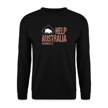 AIDEZ LES WOMBATS AUSTRALIENS - Sweat-shirt Unisexe - noir - Devant - Alina (178cm) & Michal (187cm)