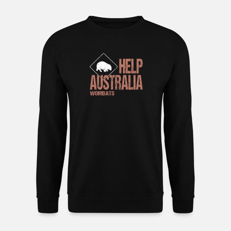 HELP AUSTRALIA WOMBATS - Unisex Pullover - Schwarz