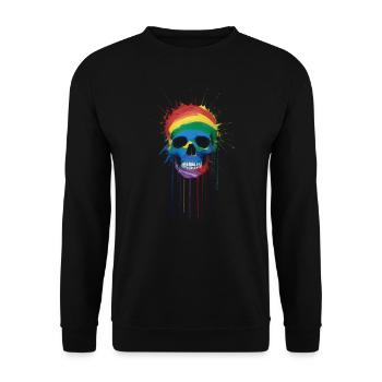 Rainbow Skull - Unisex Sweatshirt - black - Front - Alina (178cm) & Michal (187cm)