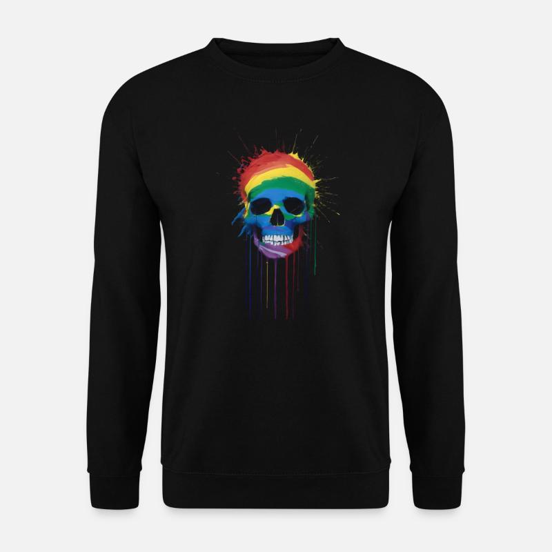 Rainbow Skull - Unisex Sweatshirt - black