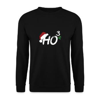 HO3 Ho Ho Ho Weihnachten Weihnachtsmann Geschenk - Unisex Pullover - Schwarz - Vorne - Alina (178cm) & Michal (187cm)