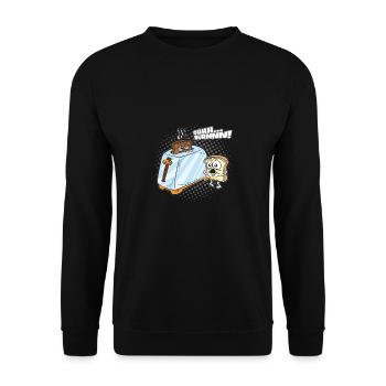 Oh Burn Toast Toastbrot RoastFrüchstück Humor - Unisex Pullover - Schwarz - Vorne - Alina (178cm) & Michal (187cm)