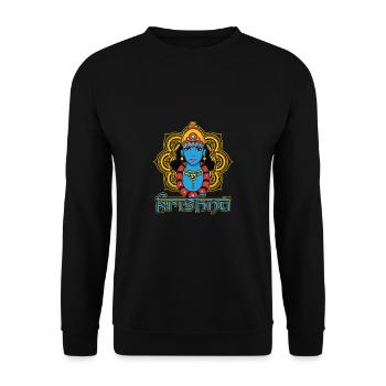 Krishna Hindu-Gott - Unisex Pullover - Schwarz - Vorne - Alina (178cm) & Michal (187cm)
